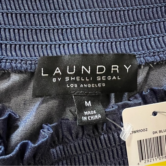 NWT Laundry by Shelli Segal Wide Leg Elastic Waist Blue Pants size medium - Picture 6 of 10